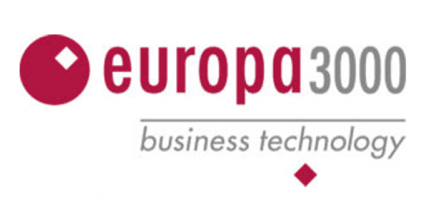 Europa3000 business technology logo with red icon and text.